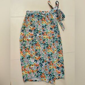 Evy's Tree The Renata Colorful Floral Wrap Skirt Size M
